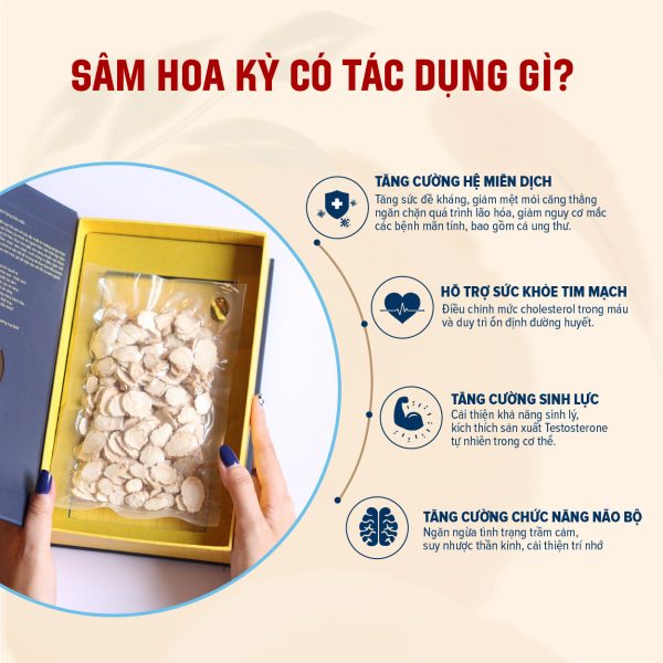 Tác dụng sâm MỸ cắt lát NHK Ginseng 100gr