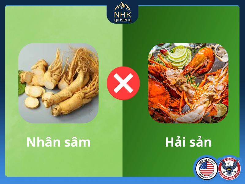 Nhân sâm kỵ với hải sản