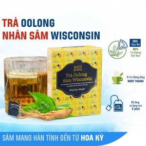 Trà ô long nhân sâm Wisconsin từ Mỹ - NHK Ginseng