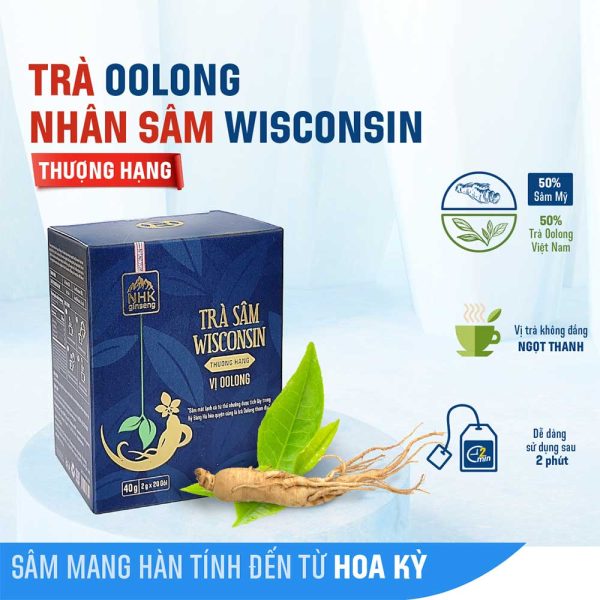 Trà ô long sâm Wisconsin thượng hạng với 50% nhân sâm Hoa Kỳ