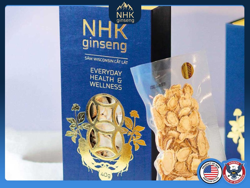 Sâm Hoa Kỳ Wisconsin cắt lát sấy khô của NHK Ginseng bảo quản được lâu mà vẫn giữ nguyên giá trị